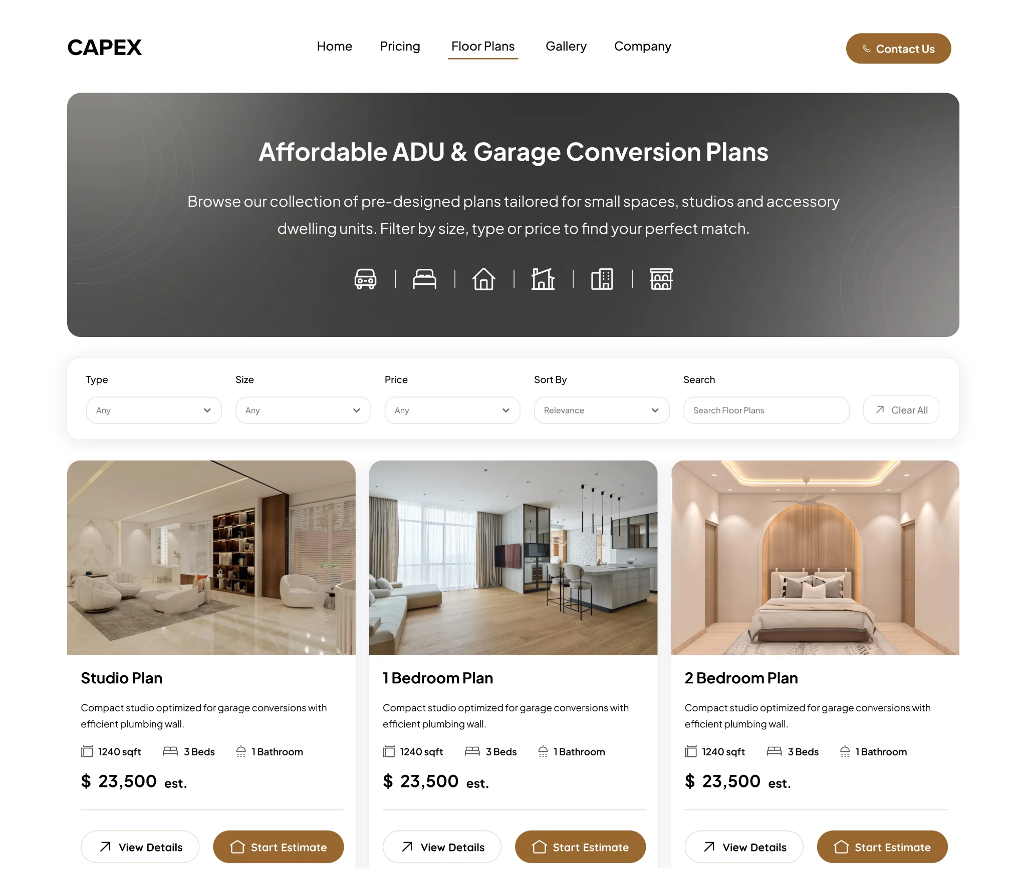 Capex floor-plan browsing interface