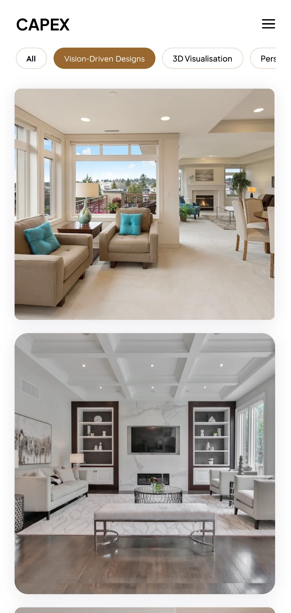Capex gallery mobile interface