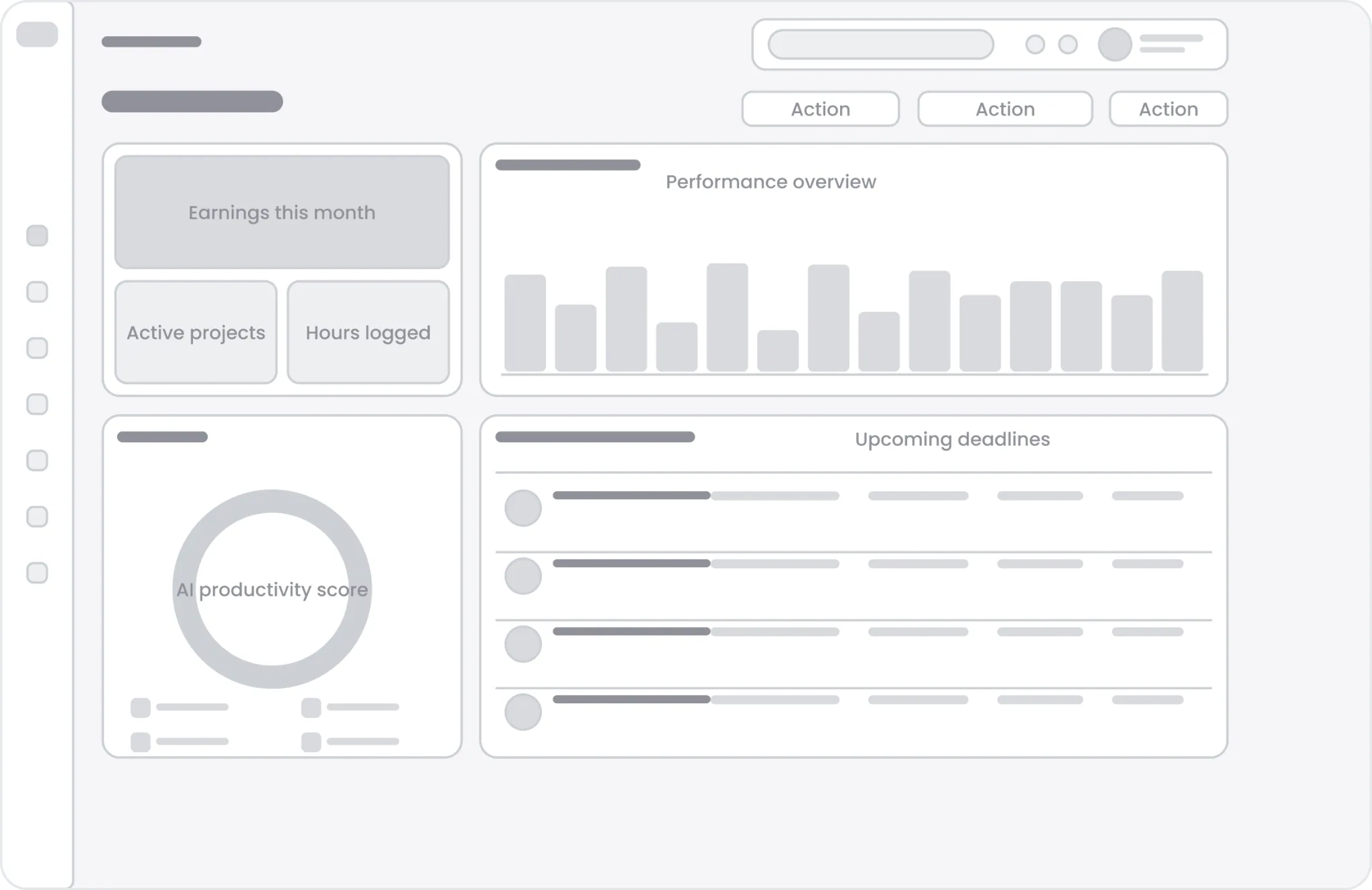 Melo Dashboard wireframe