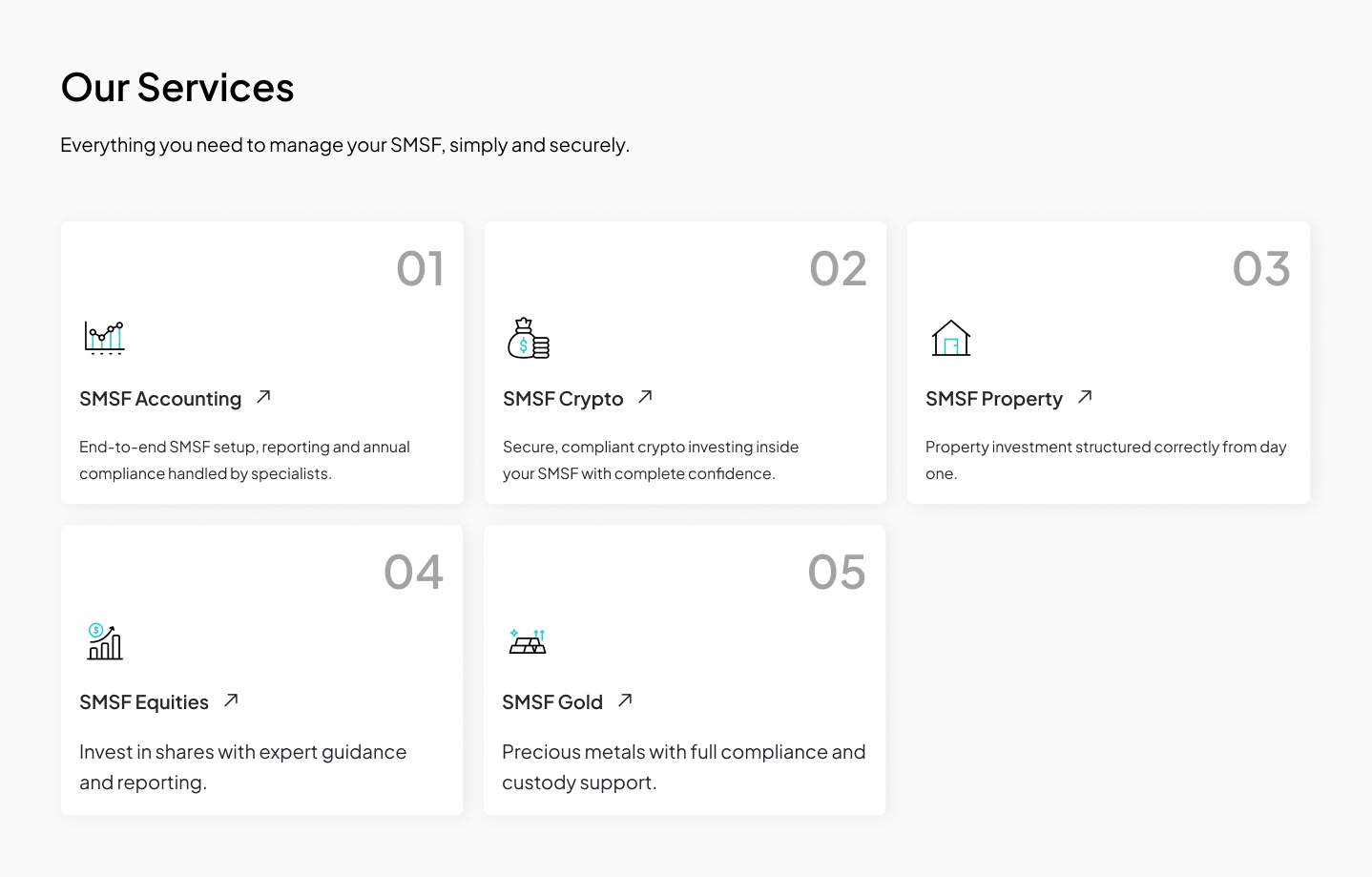 New Venture Wealth Our Services section from the Figma design.